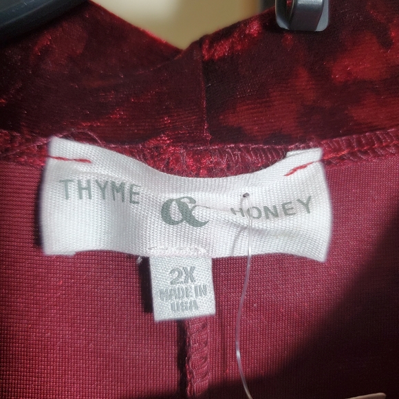 Thyme & Honey Red Velvet Sleeveless Dress 2XL - Picture 6 of 7